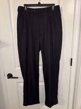 Adolfo Black Pleated Dress Pants for Men